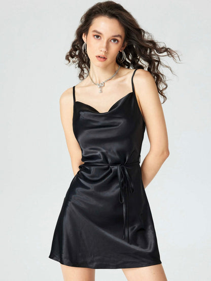The Solid Satin Cami Dress