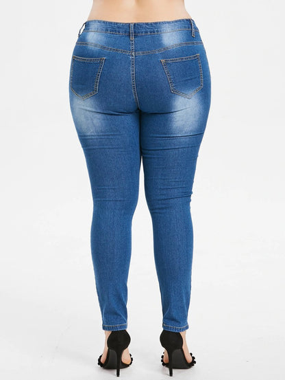 Calça Jeans Borboletas Plus Size [Outlet] - Zattae