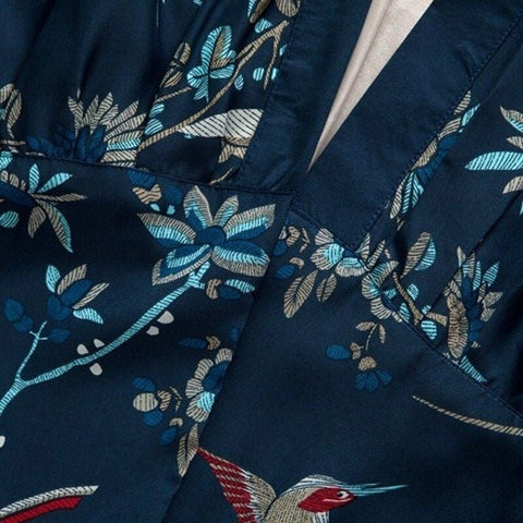 Kimono Azul Estampado